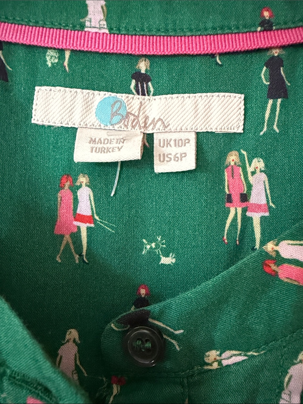 Boden Emerald Green Tennis Print Midi Dress - Picture 2 of 9